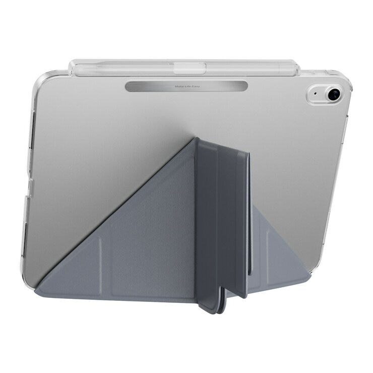 MAGEASY Facet 全方位支架透明背蓋保護套 (筆槽款) 適用於 2022 iPad 10.9吋 A14 & 2025 iPad 11吋 A16 阿拉斯加藍