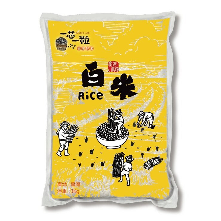 一芯一粒 CNS一等白米 3公斤 X 3入 一芯一粒 CNS一等白米 3公斤 X 3入