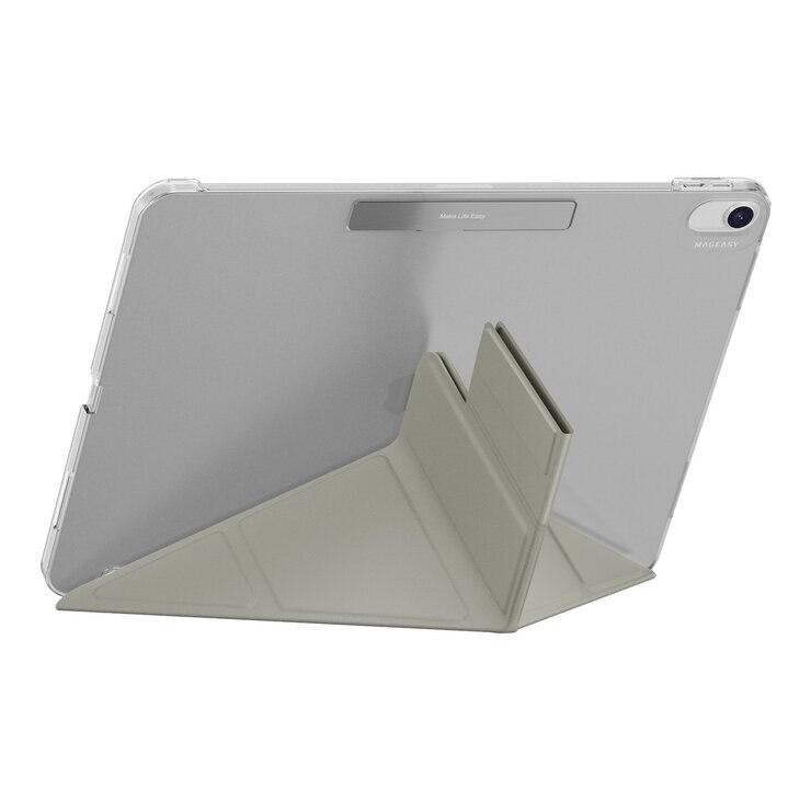 MAGEASY Facet 全方位支架透明背蓋保護套 適用於 2024 iPad Air 13吋 2025 M3 / 2024 M2 星光灰