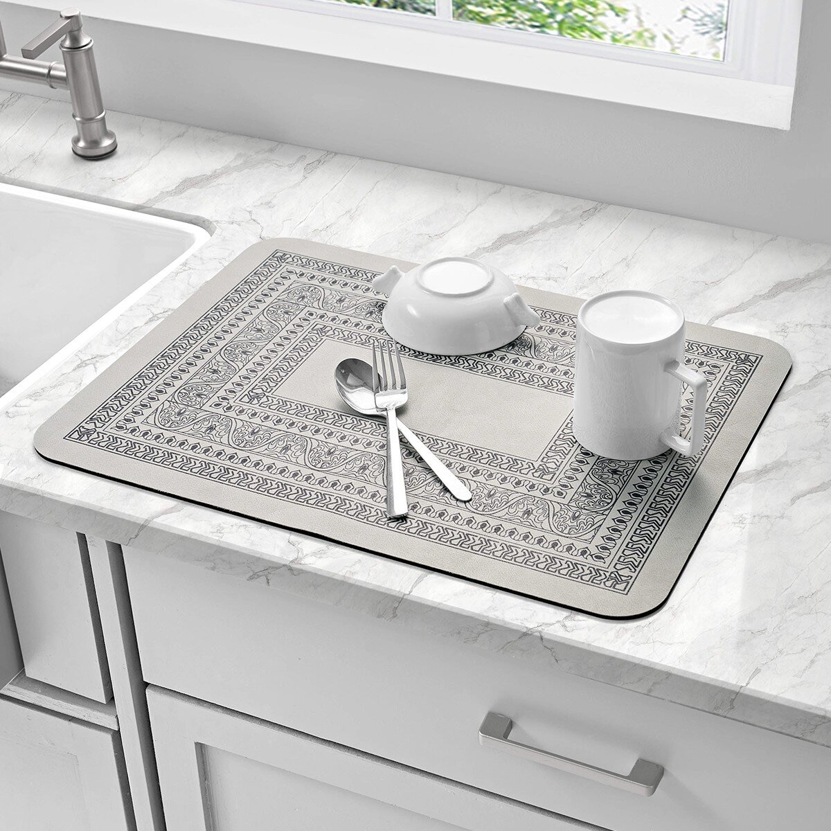 Creative Home 多用途吸水止滑墊 四入組 38公分 X 50公分 2入 + 50公分 X 76公分 2入 炭灰