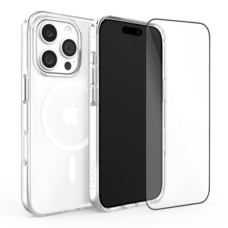 OVERDIGI Aurora V3磁吸抗黃防摔透明殻 搭配二次強化滿版玻璃保貼 for iPhone16 Pro