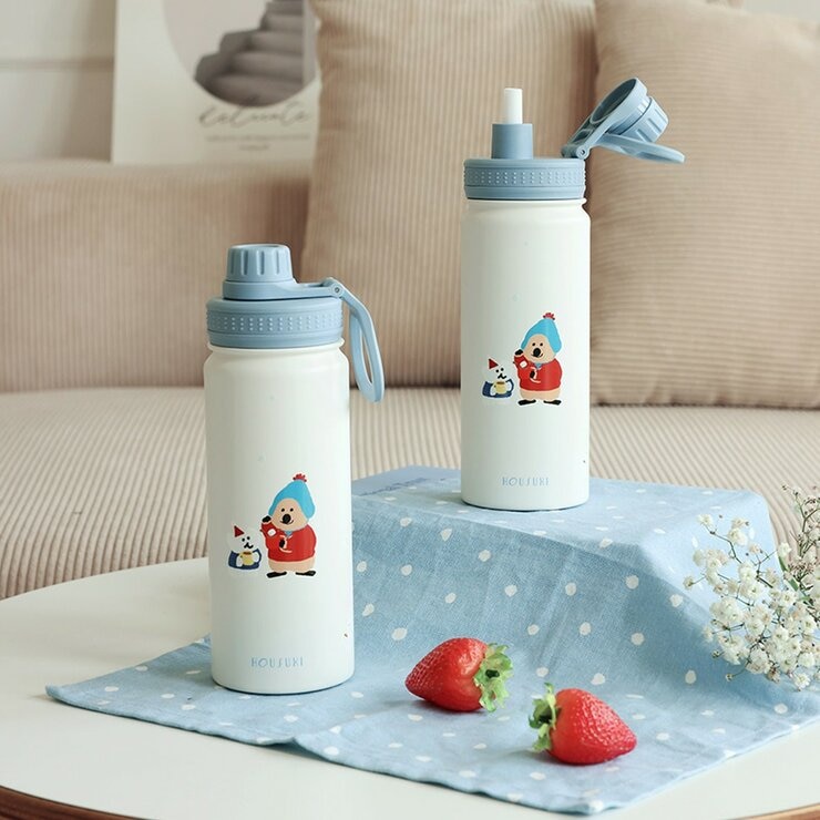 HOUSUXI 舒希 DINOTAENG 呆萌町 不鏽鋼保冷保溫瓶 600毫升 + 1200毫升 冬季