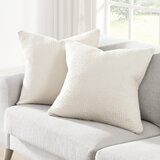 EnVogue Maeve 雅緻印花抱枕 2入組 55.8公分 X 55.8公分 象牙白