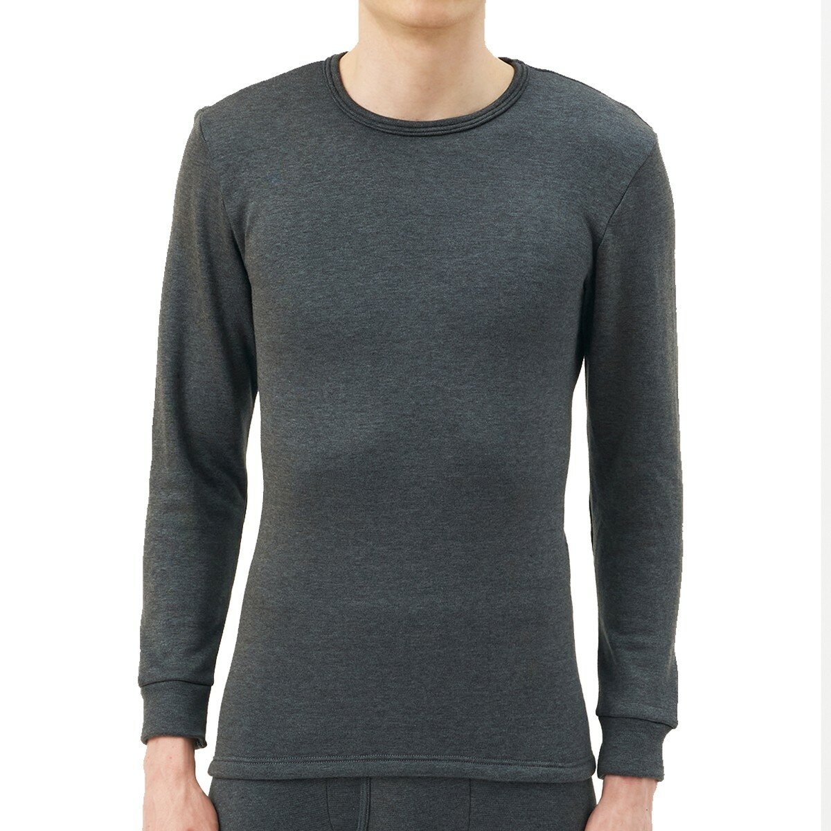 AS 男圓領發熱衣 黑