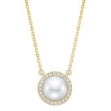 0.16克拉 14K黃K金 鑽石珍珠項鍊 VS2/I 0.16克拉 14K黃K金 鑽石珍珠項鍊 VS2/I