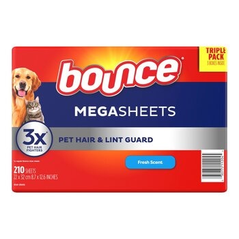 Bounce 寵物毛髮烘衣柔軟去靜電紙 70張 X 3入