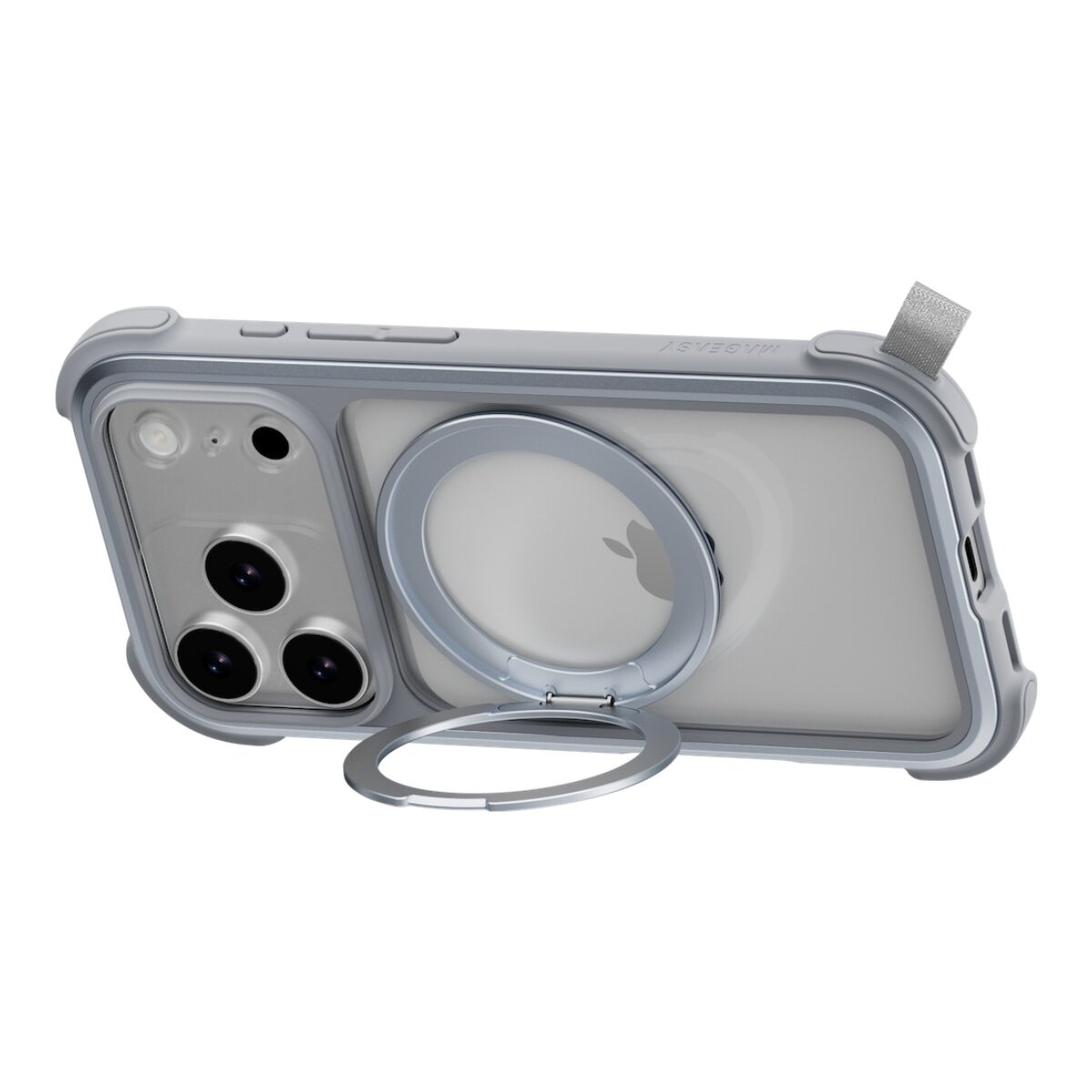 MAGEASY Odyssey Stand M 超軍規防摔磁吸支架手機殼 iPhone 17 Pro(迷霧) + 鏡頭保護貼Lenz(午夜) + Vetro 9H 鋼化玻璃保護膜