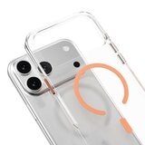 MAGEASY Bright M 不發黃軍規磁吸透明殼 iPhone 17 Pro(珊瑚磁圈) + 鏡頭保護貼Lenz(迷霧) + Vetro 9H 鋼化玻璃保護膜