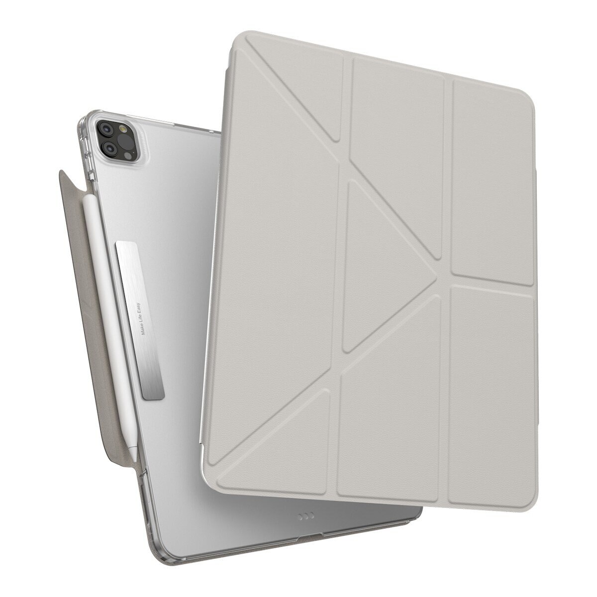 MAGEASY Facet 全方位支架透明背蓋保護套 iPad Pro 12.9吋 2022 M2 - 2018 星光灰 MAGEASY Facet 全方位支架透明背蓋保護套 iPad Pro 12.9吋 2022 M2 - 2018 星光灰