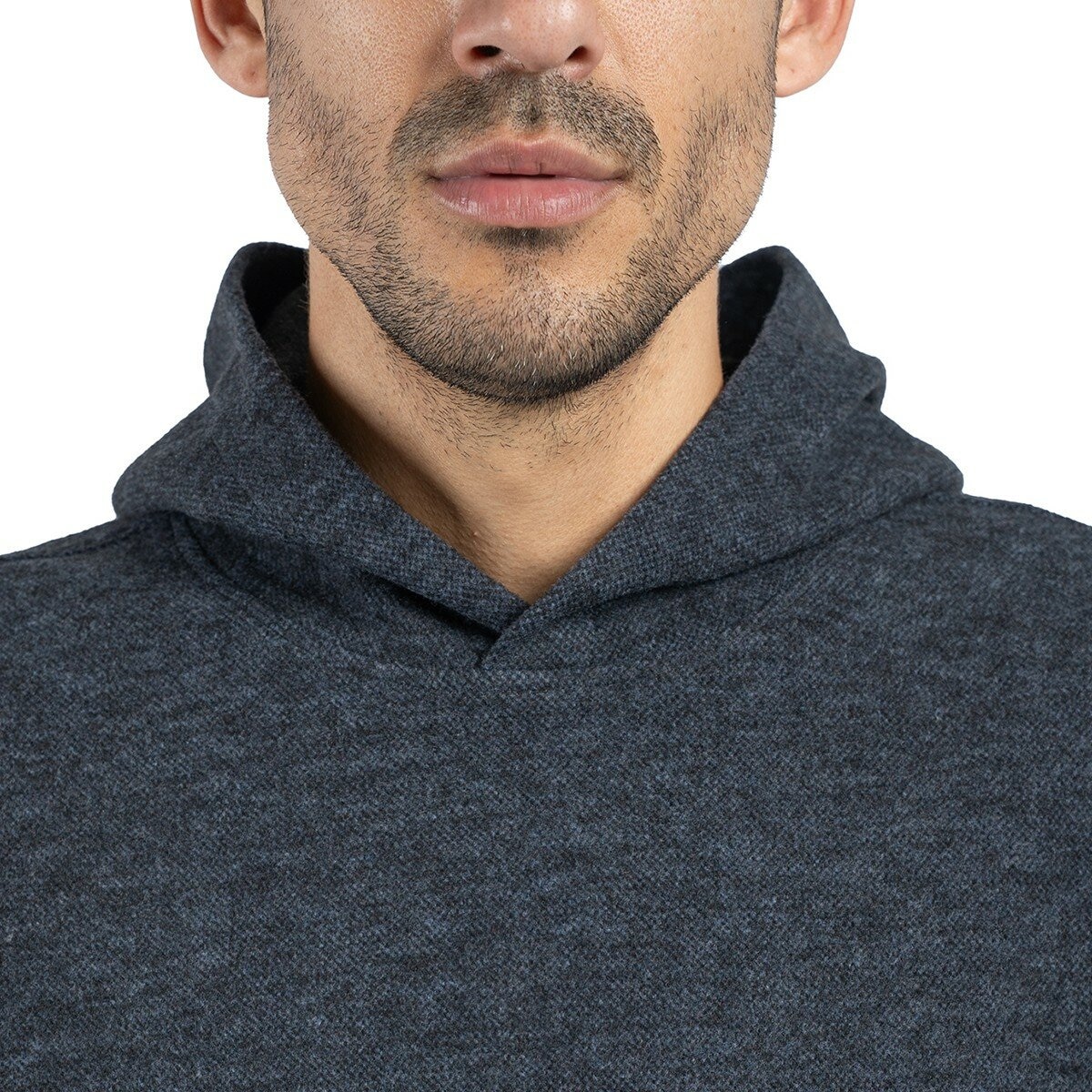 Jachs 男羊毛混紡連帽上衣 深藍