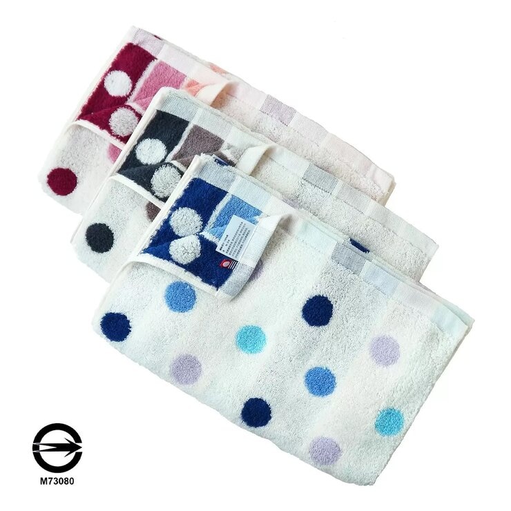 日本今治 純棉毛巾 3入組 34公分 X 85公分 灰色點點