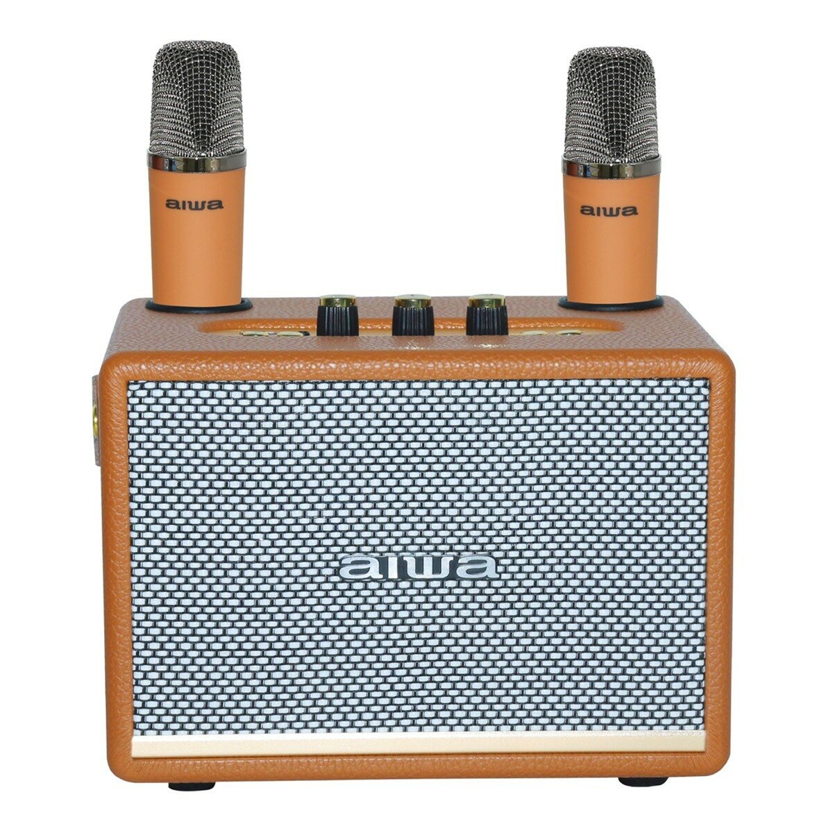 Aiwa AI-KBQ22 K歌藍牙音箱 淺棕色