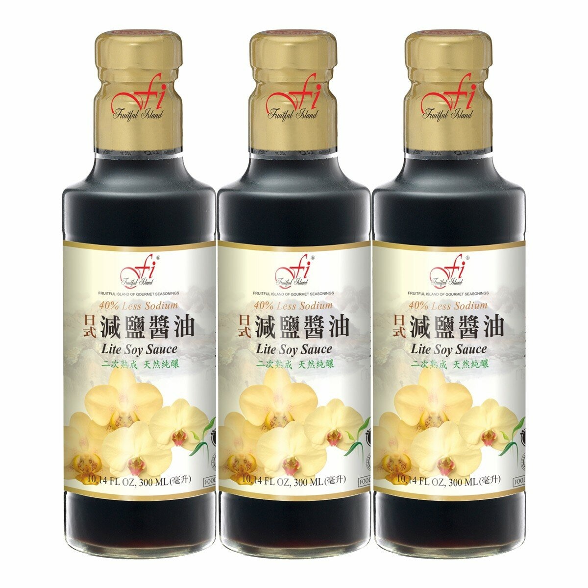 F.I. 日式減鹽醬油 300毫升 X 3入