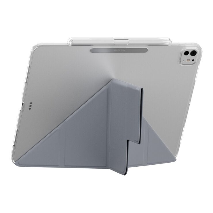 MAGEASY Facet 全方位支架透明背蓋保護套 (筆槽款) 適用於 2024 iPad Pro 13吋 阿拉斯加藍 MAGEASY Facet 全方位支架透明背蓋保護套 (筆槽款) 適用於 2024 iPad Pro 13吋 阿拉斯加藍
