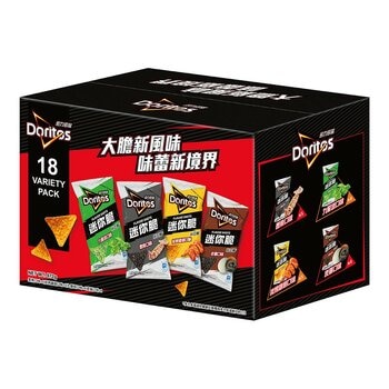 多力多滋 迷你脆星級小吃組 54公克 X 18包 (九層塔 X 4 / 皮蛋 X 4 / 炭烤雞翅 X 5 / 墨魚 X 5)