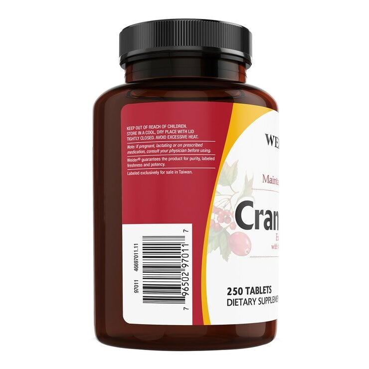 Weider Cranberry Extract With Vitamin C 250-Tablet