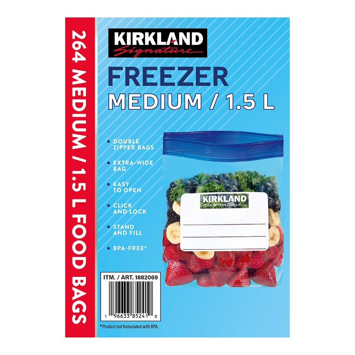 Kirkland Signature 科克蘭 夾鏈冷凍保鮮袋 (中) 44入 X 6盒