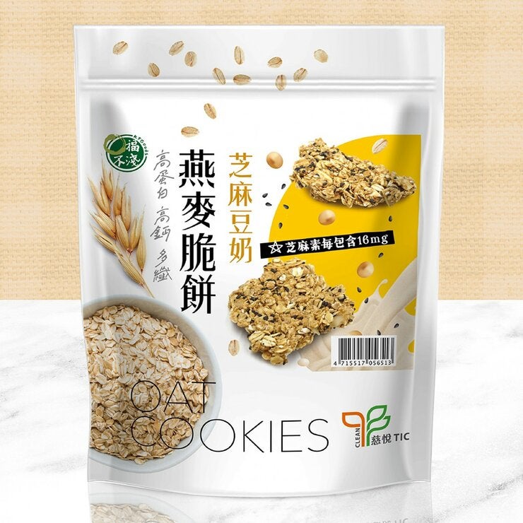 口福不淺 高蛋白高鈣多纖燕麥脆餅 芝麻豆奶味 88公克 X 6入