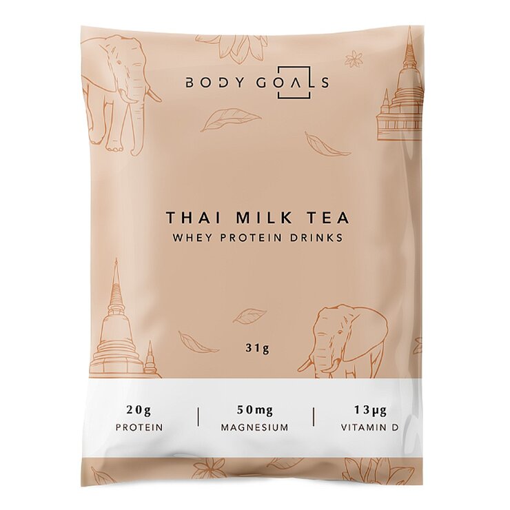 Body Goals Multi-Effect Whey Protein Drinks 31 g X 60-Pack [French Chocolate / Milk Tea / Strawberry Milk / Papaya Milk / Thai Milk Tea / Brown Sugar Milk Tea]