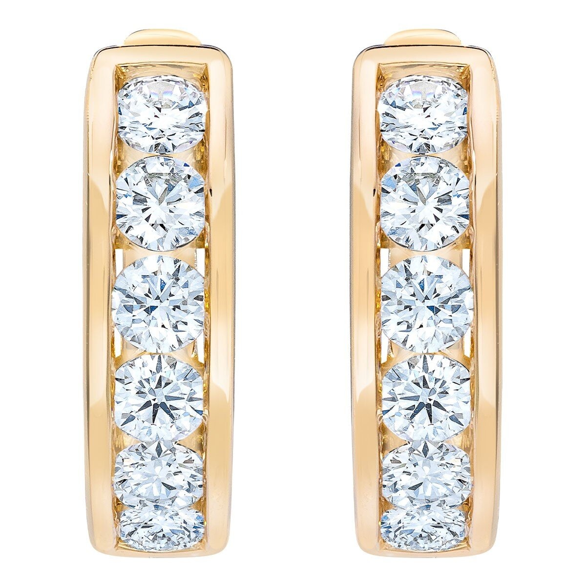 0.5克拉 18K黃K金 圈形鑽石耳環 VS2/I