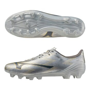 Mizuno 男足球鞋 α ll SELECT P1GA256504 銀+金