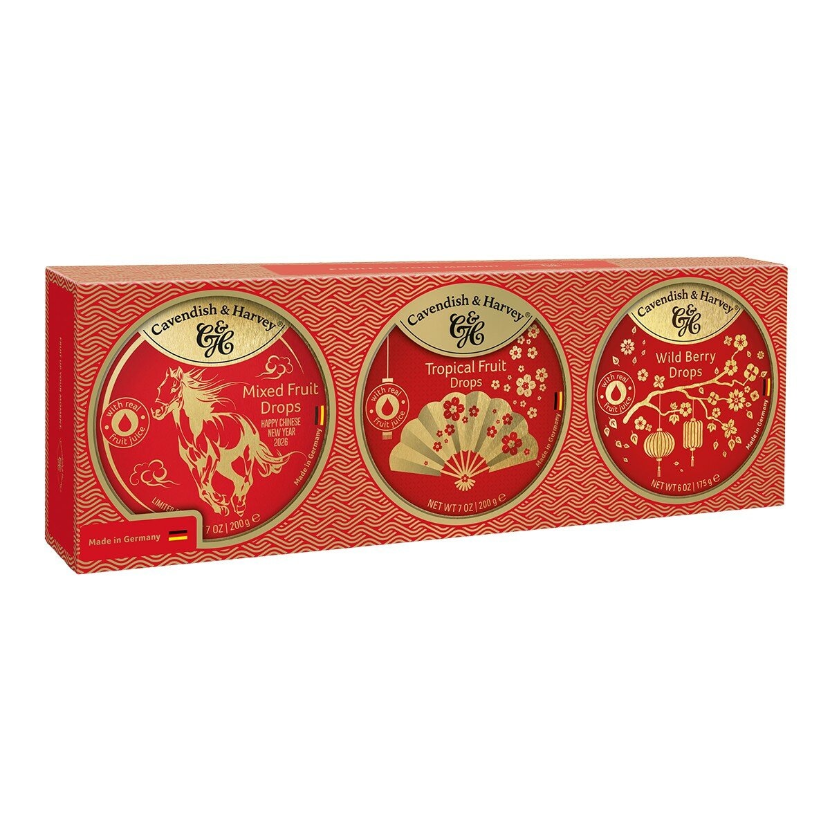 Cavendish & Harvey 精裝水果硬糖 三入組 / 575公克