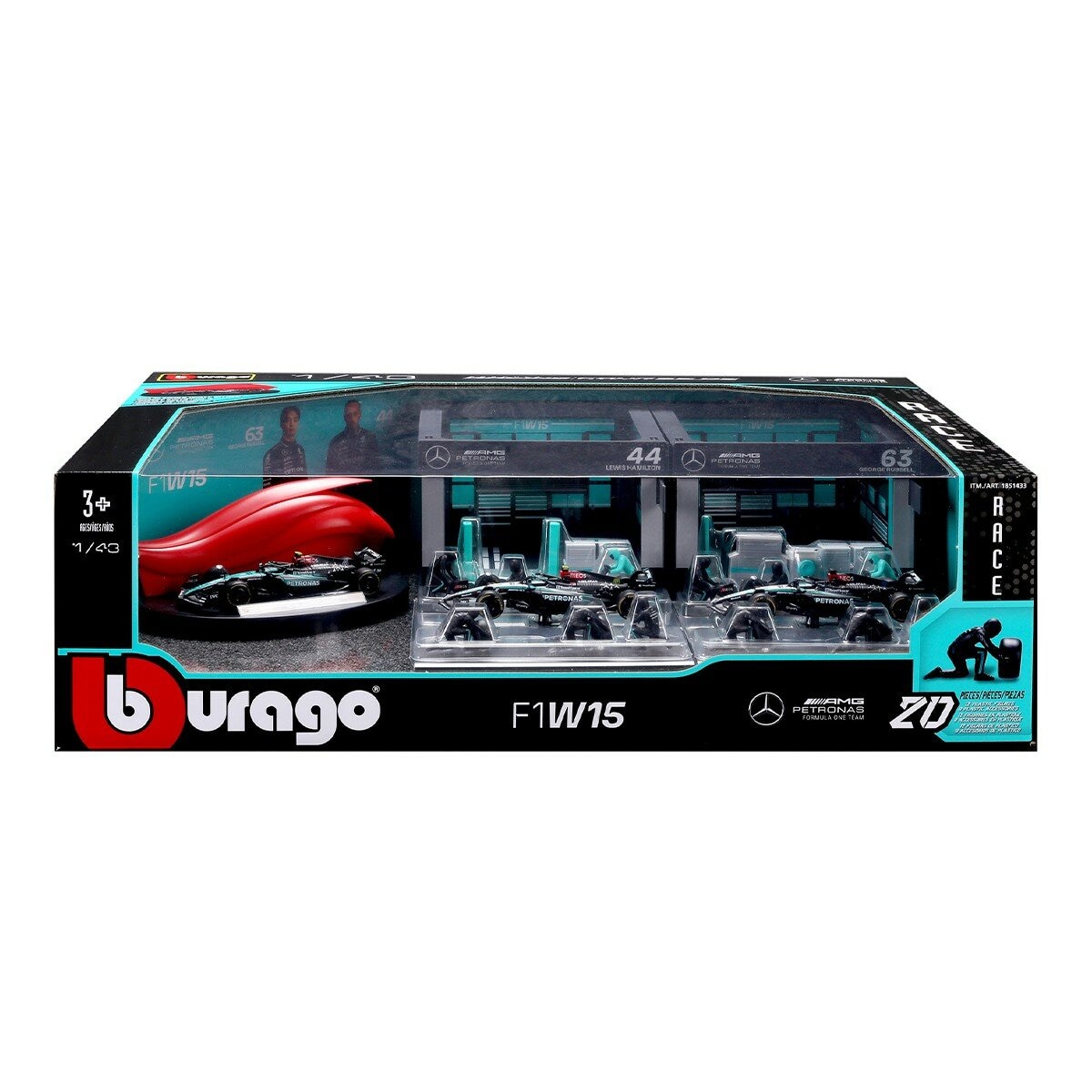 Bburago 1:43 賽車維修中心 Mercedes / 3歲以上