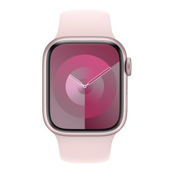 Apple Watch S9 (GPS + 行動網路) 41公釐 粉紅色鋁金屬錶殼 淡粉色運動型錶帶