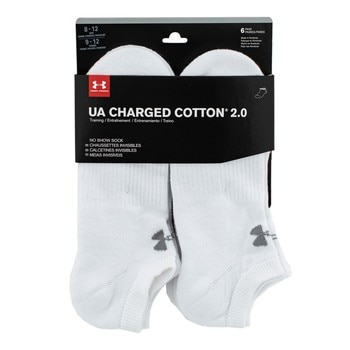 Under Armour 男運動短襪六入 白 Under Armour 男運動短襪六入 白