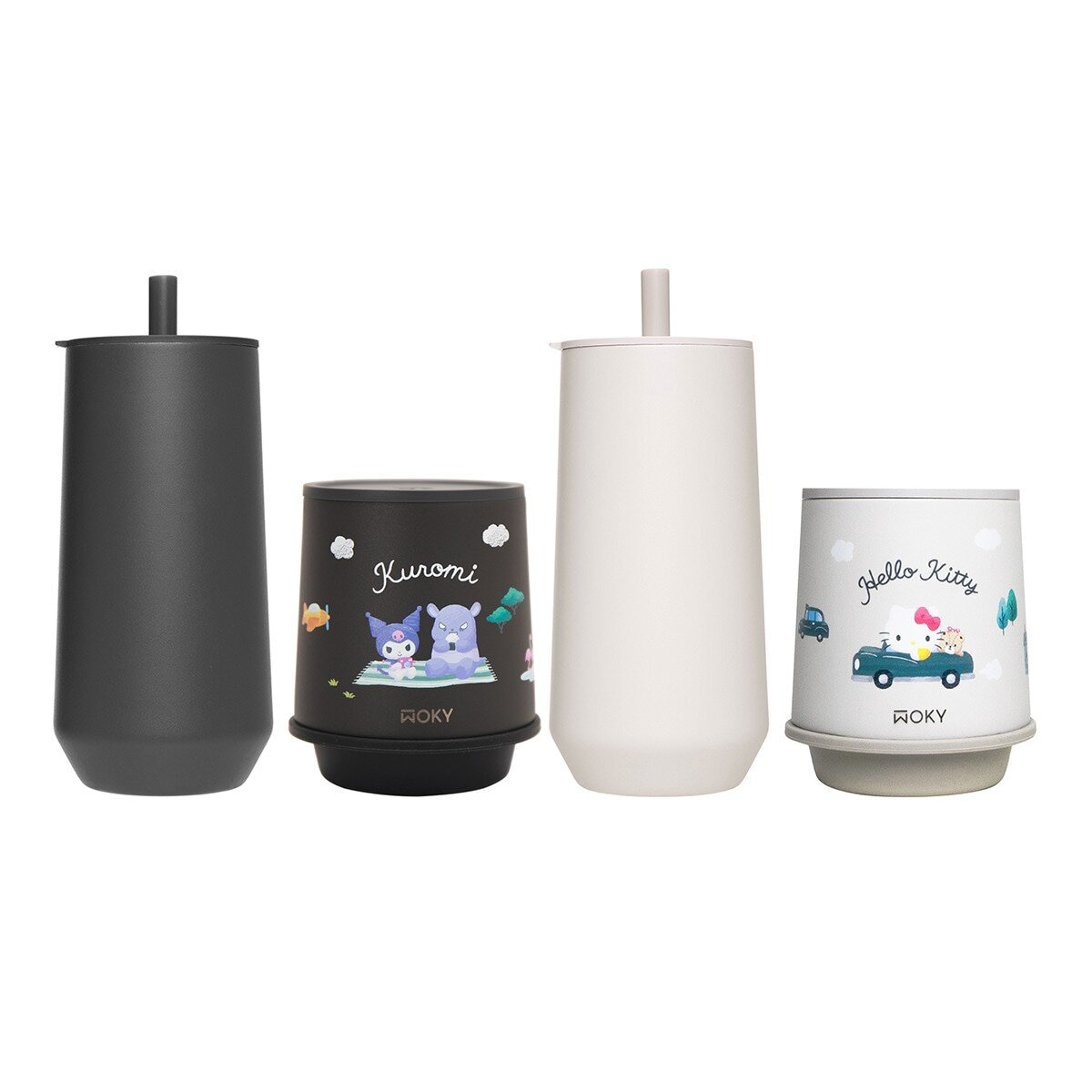 WOKY 沃廚 輕芯鈦瓷吸管隨行杯 600毫升 / 三麗鷗 輕芯鈦瓷咖啡保溫杯250毫升