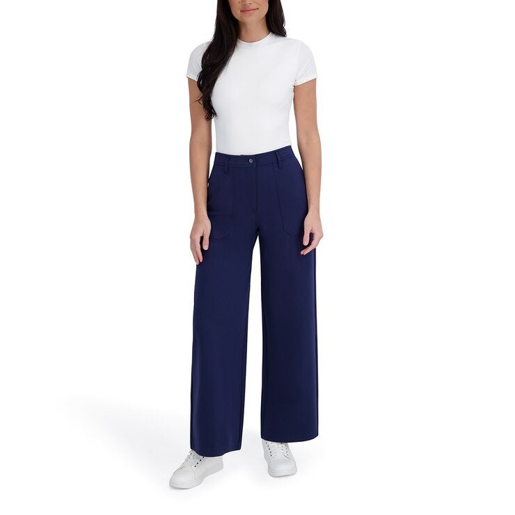 DKNY 女休閒寬褲 深藍