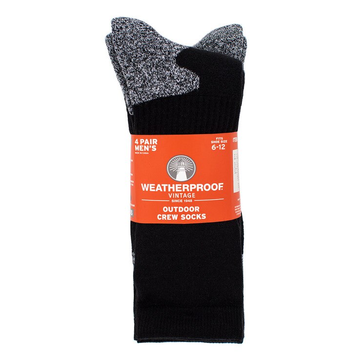 Weatherproof Vintage 男戶外襪4入組 黑 Costco 好市多線上購物