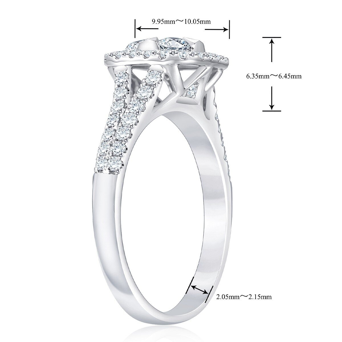 0.85 克拉 14K白K金 圓形鑽石戒指 VS2/I