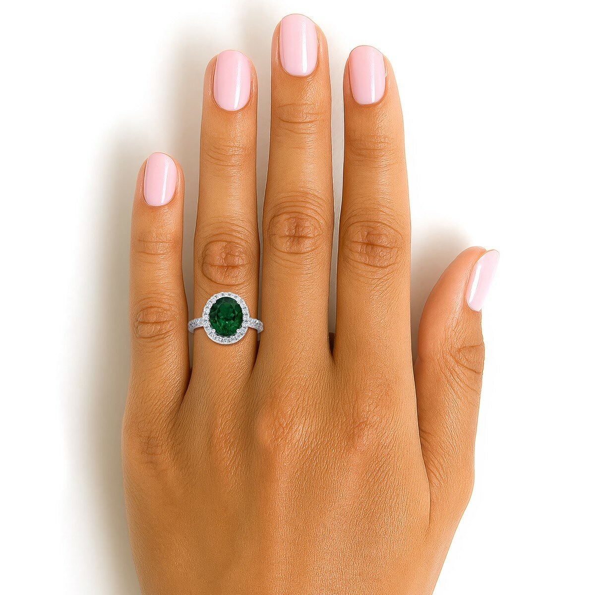 0.65克拉 祖母綠圓形鑽石戒指 VS2/I 0.65克拉 祖母綠圓形鑽石戒指 VS2/I