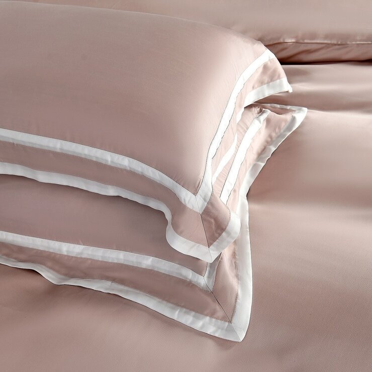 Don Home 萊賽爾素色雙人加大被套床包六件組 182公分 X 190公分 藕粉