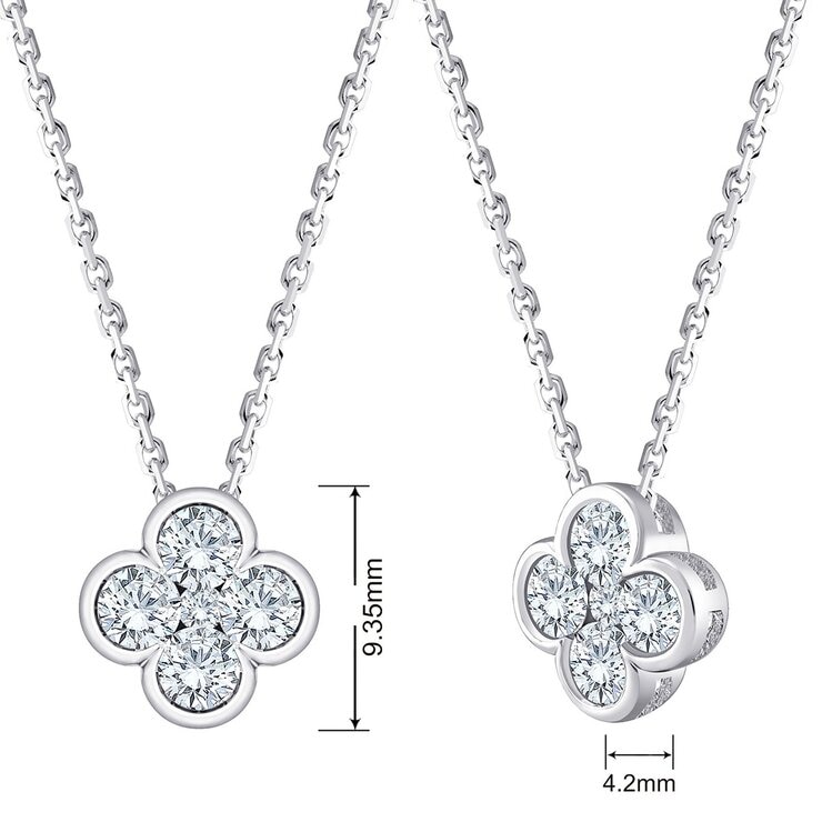 0.50 克拉 14K白K金 圓形鑽石項鍊 VS2/I