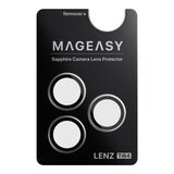 MAGEASY Odyssey Strap M 超軍規防摔掛繩手機殼 iPhone 17 Pro Max(皮革午夜/沉穩黑) + 鏡頭保護貼Lenz 鈦合金(鈦白) + Vetro 9H 鋼化玻璃保護膜