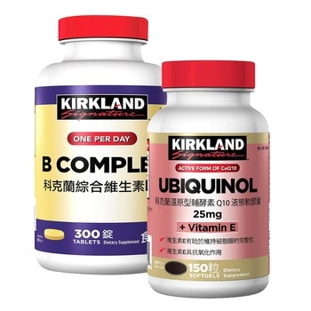 Kirkland Signature 科克蘭 綜合維生素B群 300錠 & 還原型輔酵素Q10液態軟膠囊 150粒