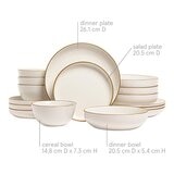 Over & Back 陶製餐具 X 16件組 奶油白