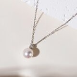 Tokyo Pearl 鉑金 8.0公釐 - 8.5公釐 Akoya 珍珠Akoya珍珠鑽石項鍊