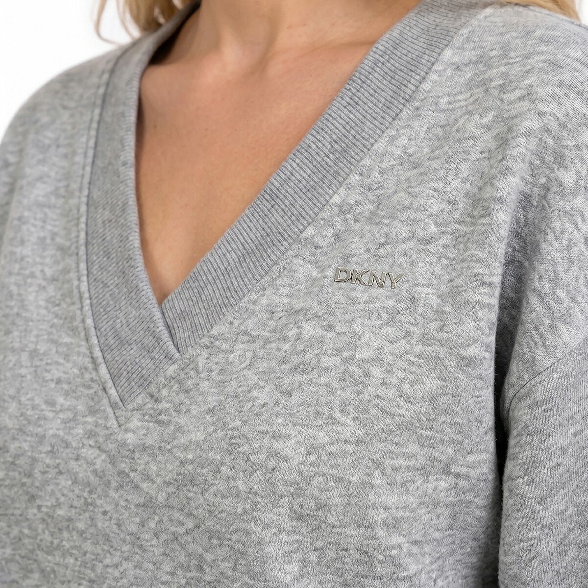 DKNY Sport 女V領長袖上衣 淺灰 DKNY Sport 女V領長袖上衣 淺灰