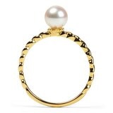 Tokyo Pearl 18K黃K金 5.5公釐 - 6.0公釐 Akoya 珍珠戒指