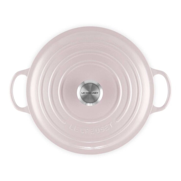 Le Creuset 媽咪鑄鐵鍋 含鋼頭鍋蓋 28公分 柔粉紫