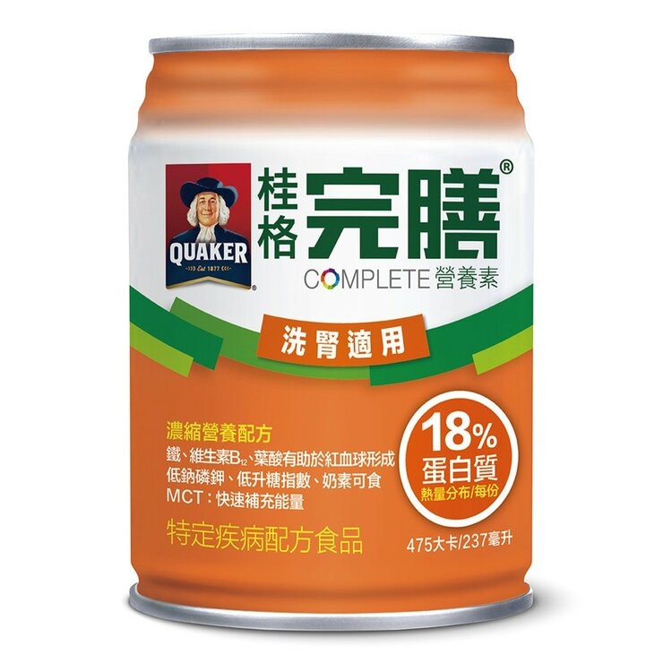 Quaker Complete Nutrition Food Dialysis Formula 237 ml X 28-Can