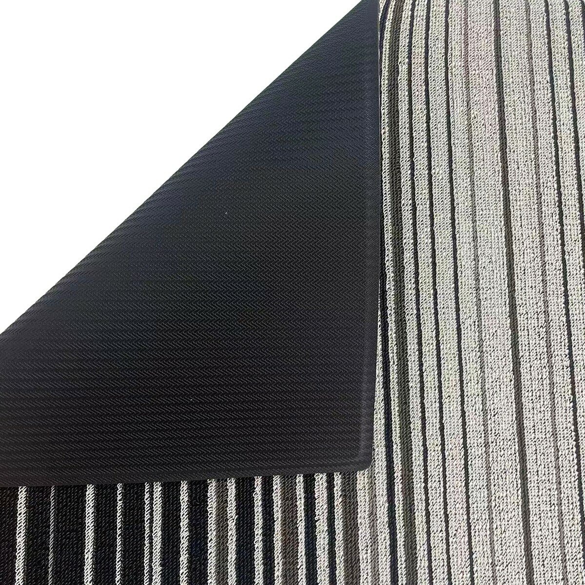 Korhani Studio 條紋地墊 60公分 X 90公分 X 0.7公分 黑