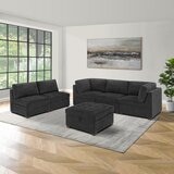 Thomasville 布面L型沙發附腳凳