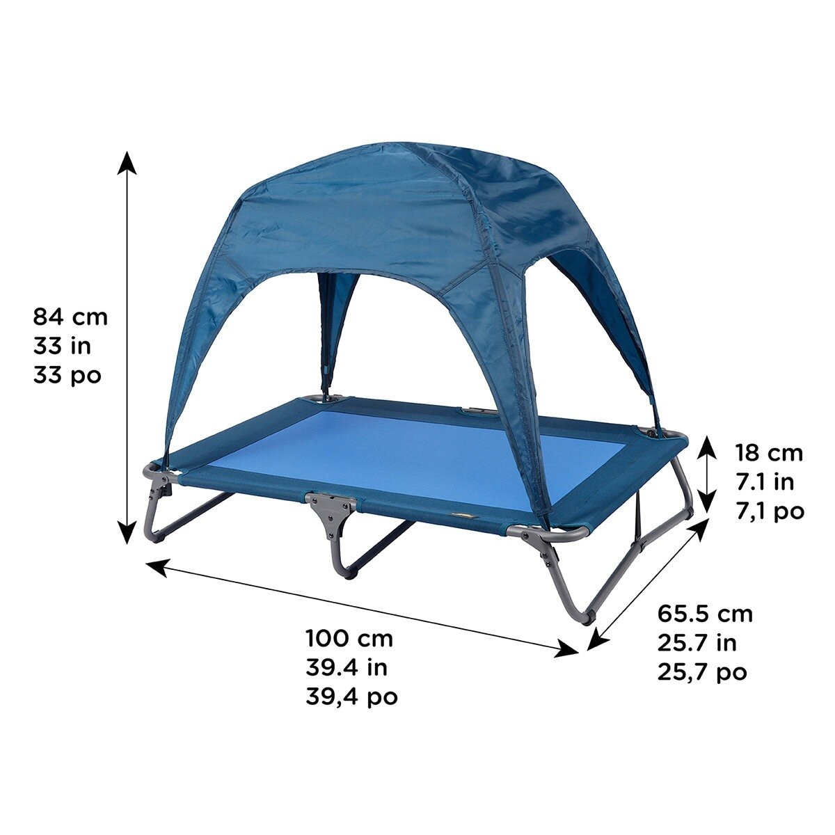 Canine Canyon Pet Elevated Cooling Bed with Removable Canopy