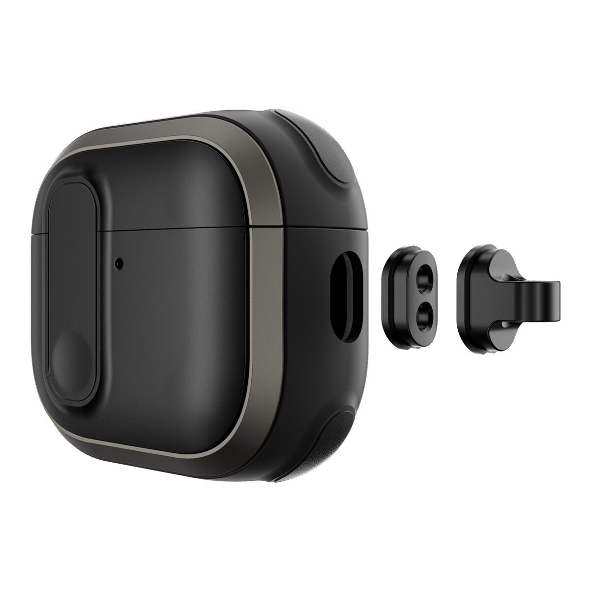 MAGEASY Odyssey 抗衝擊磁扣手繩耳機殼 AirPods 4 金屬黑