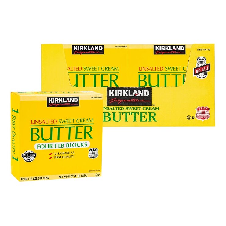 科克蘭 冷藏無鹽奶油 453公克 X 4入