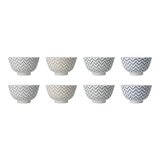 Minoyaki 日本製美濃燒飯碗 8件組 幾何 Minoyaki 日本製美濃燒飯碗 8件組 幾何